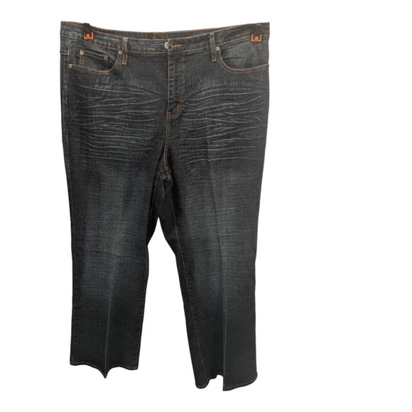Ashley Stewart Modern Straight Leg Jeans Women's SZ 22 Blue 5-Pocket Mid Rise - Picture 1 of 9